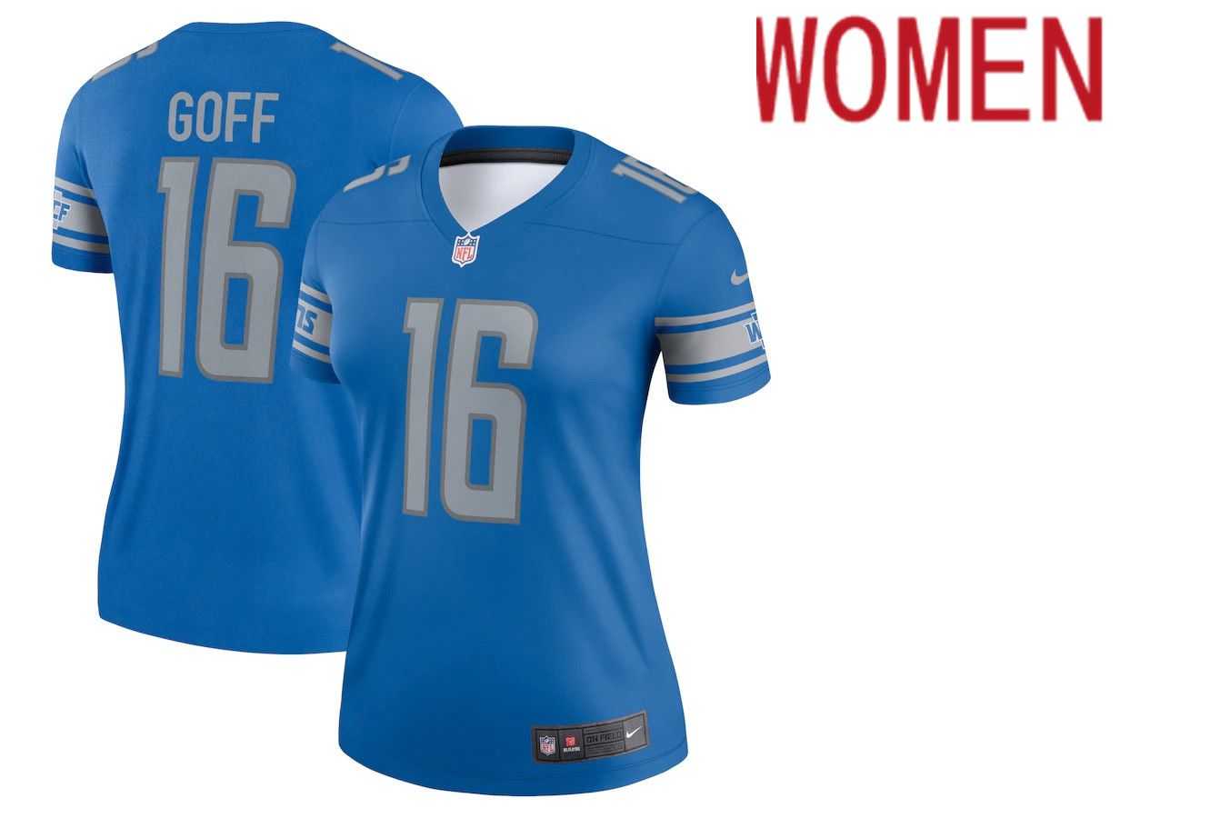 Women Detroit Lions #16 Jared Goff Nike Blue Legend NFL Jersey